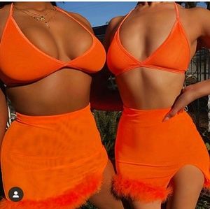 Orange summer two piece set